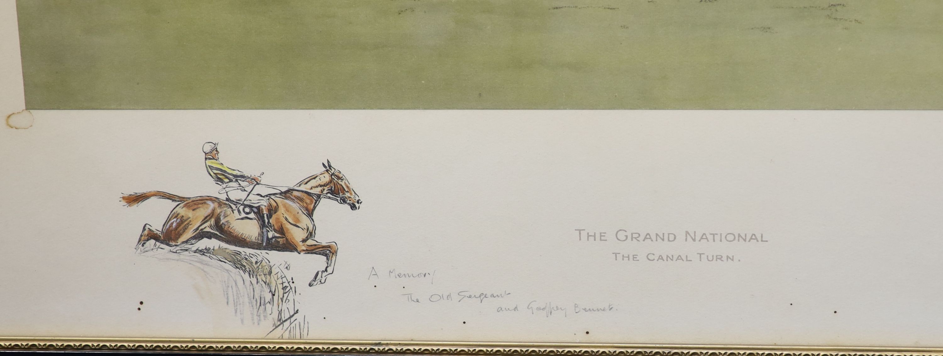 Charlie Johnson Payne (1884-1967) (“Snaffles”), colour print, 'The Grand National - The Canal Turn
